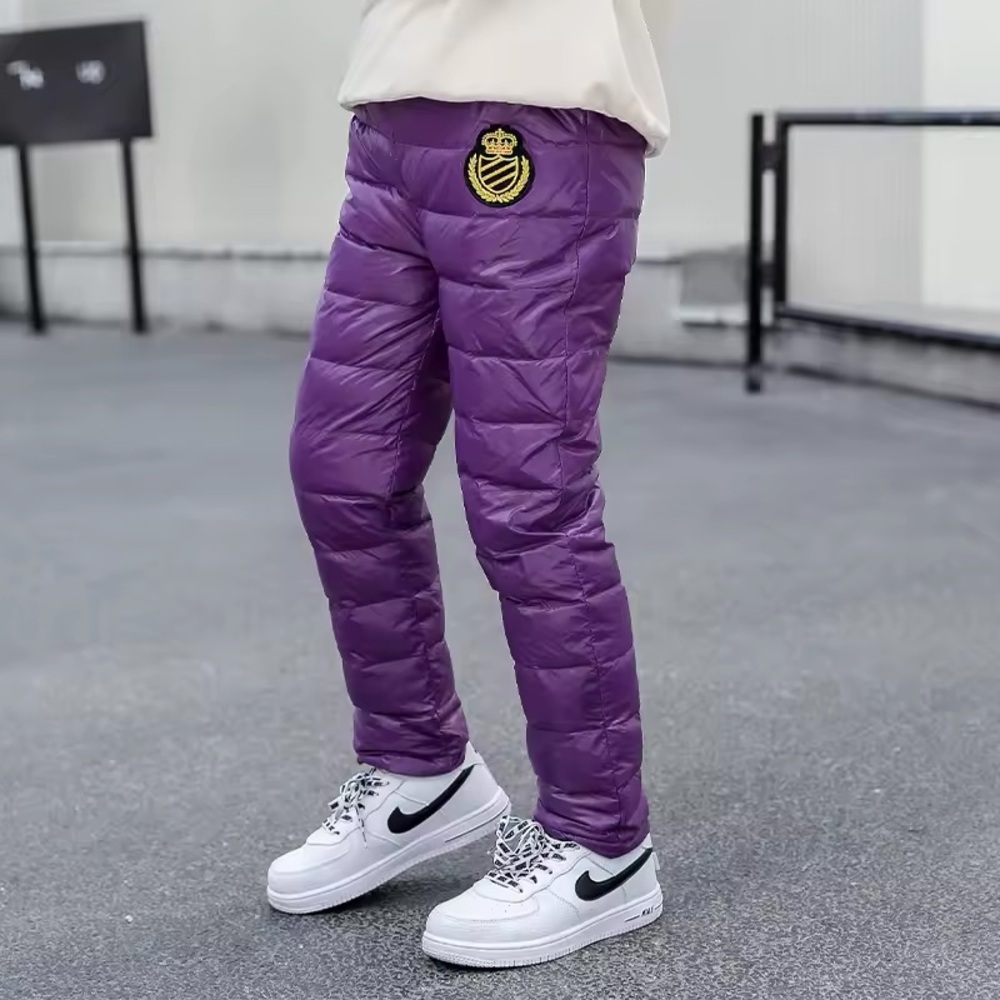 Winter Fashion Pants for Girls Pure Color Warterproof Warm Trousers Down Pants